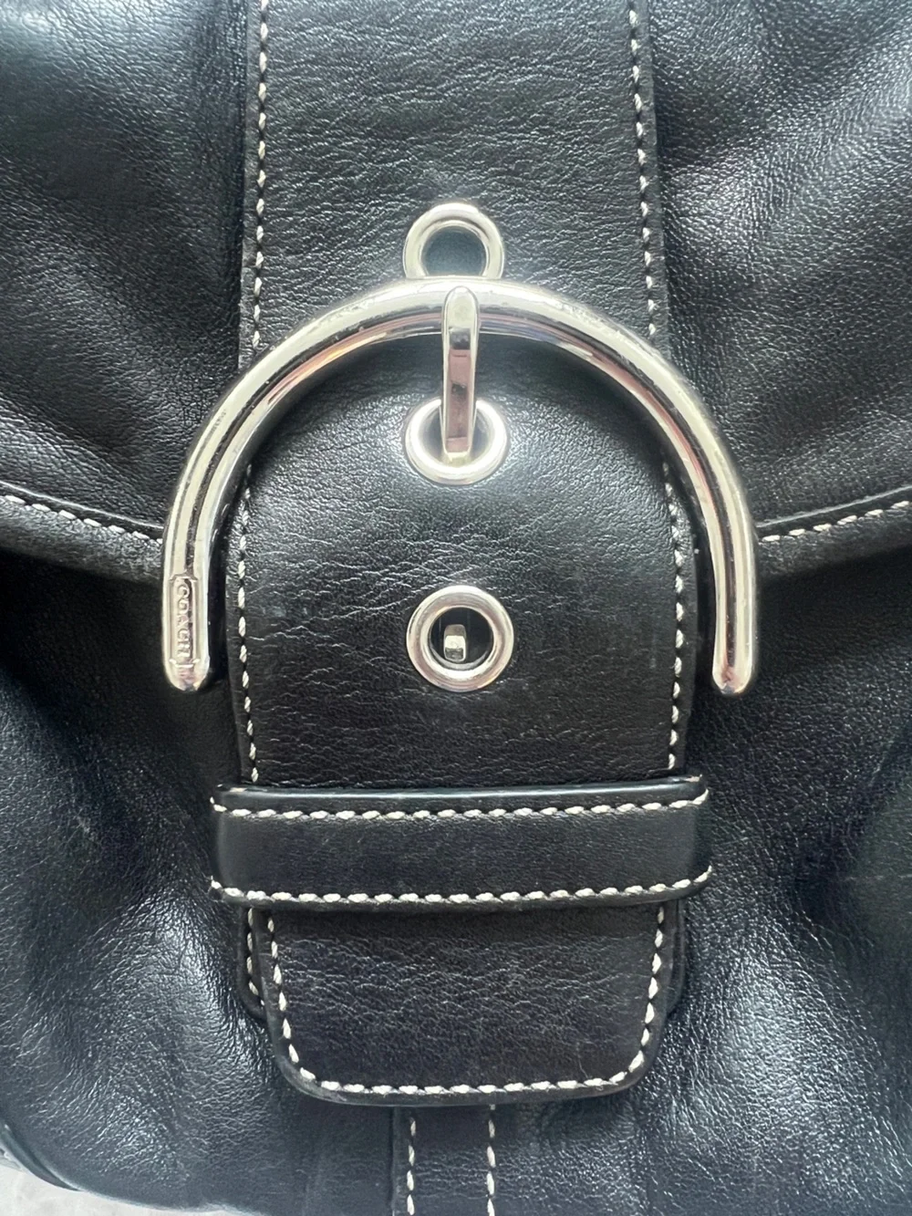 Vintage Coach 9247 Soho Black Leather Shoulder Bag